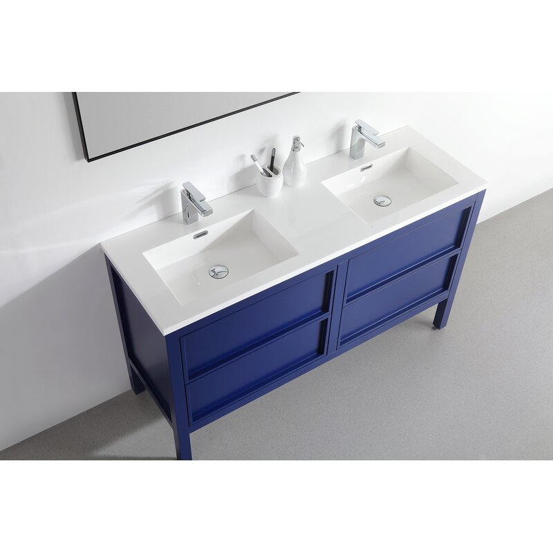 KartonRepublic Annecy 55" Double Bathroom Vanity Set & Reviews Wayfair